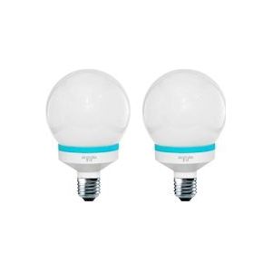 Pak van 2 spaarlampen met laag verbruik Mini Globe E27 9W 400lm 4000K Dayron - wit Polycarbonaat 54858