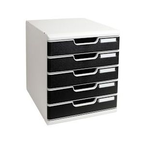 Exacompta 301014D 1x MODULO modulaire ladenbox met 5 gesloten laden voor A4+ documenten, Office, grijs-zwart - zwart Synthetisch materiaal 301014D