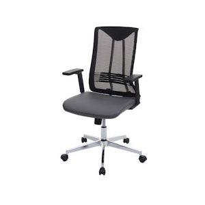 Mendler Bureaustoel HWC-J53, draaistoel bureaustoel, ergonomisch kunstleder ~ grijs - grijs Synthetisch materiaal 81084