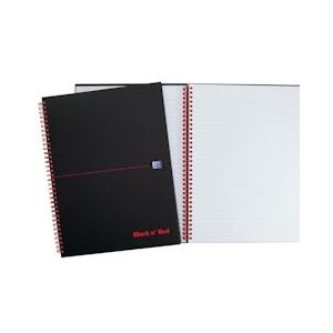 Oxford BLACK N' RED spiraalblok karton, 140 bladzijden ft A5, gelijnd - 4006140009190