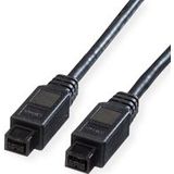 ROLINE IEEE 1394b / IEEE 1394 kabel, 9/9polig, zwart, 1,8 m - zwart 11.02.9518