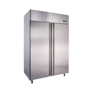 METRO Professional koelkast GRE1400, roestvrij staal, 131,4 x 80,5 x 206,5 cm, 940 L, luchtkoeling, 350 W, GN 1/1, met slot, zilver - zilver Roestvrij staal 947270