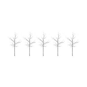 Tarrington House Berkenboom 5-delige set, kunststof / metaal, 75 cm, 100 LED, 3,6 W, zwart, 5-delige set - zwart Metaal 267442