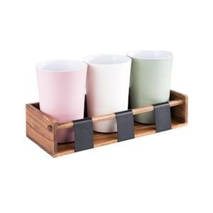APS dressing pot/dressing container display/station40 x 16 cm, H: 9 cm - bruin Massief hout 84863
