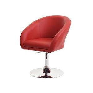 Mendler Eetkamerstoel HWC-F19, keukenstoel bureaustoel loungestoel, in hoogte verstelbaar ~ kunstleer rood - rood Synthetisch materiaal 75711