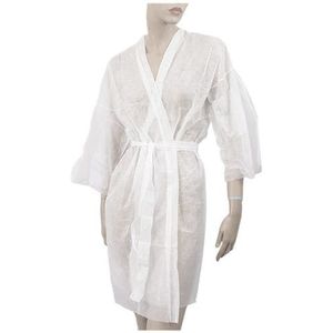 MONOUSO - Wegwerp-laboratoriumjas "Kimono" Das belt zak"TST" PP wit XL (10 stuks) - XL 8436531750862