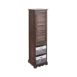 Mendler Badkamer ladekast HWC-H20, badkamermeubel badkamerplank, 120x27x29cm massief hout ~ shabby bruin - bruin Hout 72674