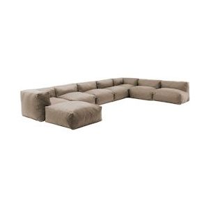 Oviala Business 8-zits modulaire hoeklounge zand - beige Polyester 111353