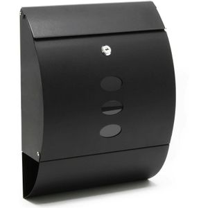 HELLOSHOP26 - Design Wandbrievenbus - Zwart - Gegalvaniseerd Staal - 32 x 40 x 12 cm