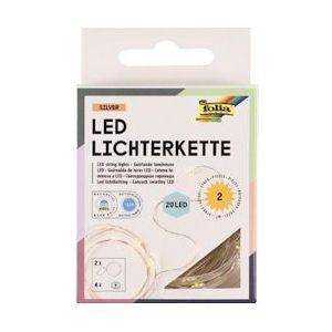 Folia lichtslinger LED, 20 LED's, 2,20 m, op batterijen, pak van 2 stuks - blauw Papier 4001868126761