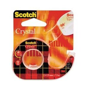 Scotch Plakband Crystal ft 19 mm x 7,5 m, blister met 1 afroller met 1 rolletje - 51131592087