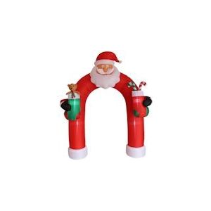 Kerstman deurboog, kunststof/ polyester, 274 cm hoog, zelfopblazend, weerbestendig, lichtecht - meerkleurig Polyester 136804