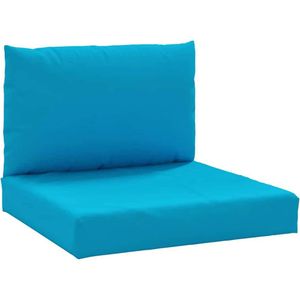 vidaXL Palletkussens 2 st stof lichtblauw - 361758
