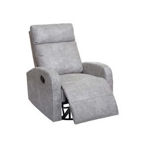 Mendler TV-fauteuil HWC-A54 Premium, relaxfauteuil schommelfunctie, draaibaar ~ stof/textiel lichtgrijs - grijs Textiel 82860+82861