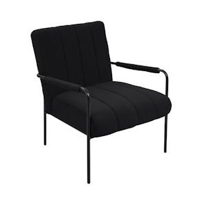 SVITA KYLE loungestoel gestoffeerde fauteuil accentstoel woonkamer met armleuning zwart - zwart Multi-materiaal 98477