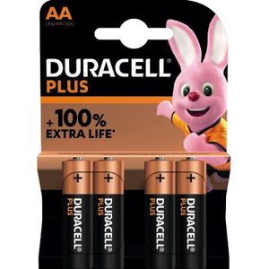 Duracell Alkaline Plus AA batterij 4 pack