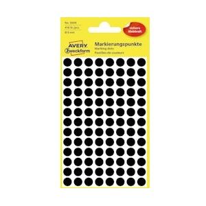 Avery Zweckform Avery Ronde etiketten diameter 8 mm, zwart, 416 stuks - 4019421012796