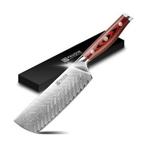 PAUDIN P5 Professioneel Nakiri Mes 17,5 cm - Groentemes - Japans mes - Echt Damascus Staal - Staal 6973463100157