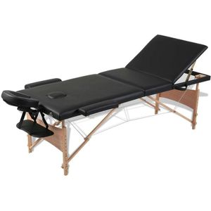 HELLOSHOP26 3-zone opvouwbare massagetafel met zwart houten frame 02_0001889 - 3000089761530