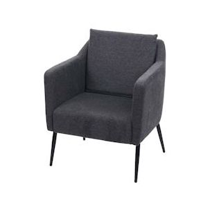 Mendler Lounge fauteuil HWC-H93a, Fauteuil Cocktail fauteuil Relax fauteuil ~ Stof/Textiel donkergrijs - grijs Textiel 74710