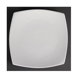 Vierkante borden met afgeronde hoeken Wit 240(L)mm Set van 12 Olympia - wit Porselein U170