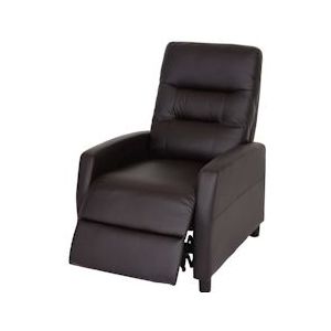 Mendler TV-fauteuil HWC-K52, TV-fauteuil met relaxfunctie kunstleder ~ bruin - bruin Synthetisch materiaal 94553