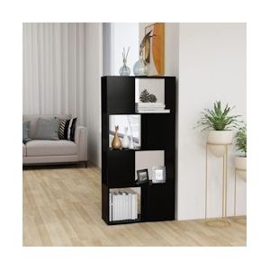 vidaXL Boekenkast roomdivider zwart 60x24x124,5 cm materiaal op houtbasis - 809081