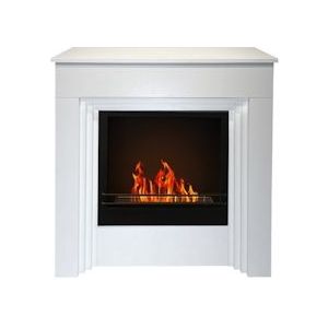 Divina Fire BELLINI bio-ethanol vloerhaard in wit hout Made in Italy L96 x D35 x H96 - wit 8056157806288