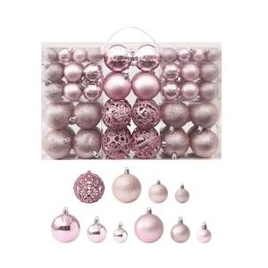 vidaXL 100-delige kerstbal set roze - 330084