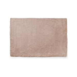 Oviala Business Rechthoekig beige vloerkleed van imitatiebont 160 x 230 cm - beige Polyester 108620