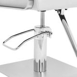 physa - Kappersstoel met voetensteun - 50 - 66 cm - 200 kg - wit/zilver