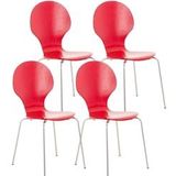CLP Set van 4 stapelstoelen Diego rood - 15973405