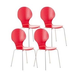 CLP Set van 4 stapelstoelen Diego rood - 15973405