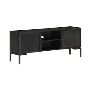 vidaXL Tv-meubel 115x30x46 cm massief mangohout zwart - 323577