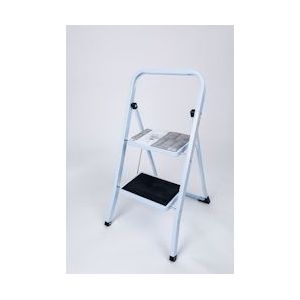 aro Opvouwbare trapladder, 2 treden, staal / kunststof, 49,1 x 44,1 x 78,3 cm, wit - wit Staal 4337102340229
