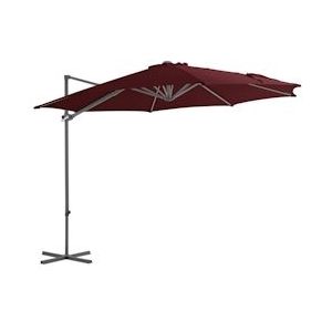 vidaXL Bordeauxrode vrijdragende parasol met stalen paal 300 cm - rood 312312