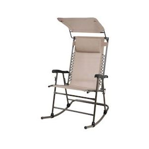 SVITA Schommelstoel inklapbaar voor buiten met bescherming tegen de zon hoofdsteun armleuning zandbruin - beige Multi-materiaal 92073