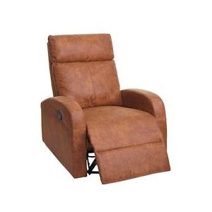 Mendler TV-fauteuil HWC-A54 Premium, relaxfauteuil schommelfunctie, draaibaar ~ stof/textiel imitatiesuède - bruin Textiel 82862+82863