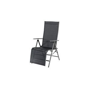 aro relax stoel, staal/textiel, 58 x 79 x 92 cm, opklapbaar, met in hoogte verstelbare rugleuning en voetensteun, zwart - zwart Multi-materiaal 4337231486409