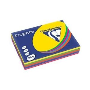 Clairefontaine Trophée intens A4, 80 g, 5 x 100 vel, geassorteerde kleuren - 264371