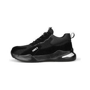 Nezr�® Safety Werkschoenen Dames en Heren - Veiligheidsschoenen - Sneaker - Waterdicht/Lichtgewicht/Stijlvol/Modieus - S1P Veiligheidsklasse - Maat 45 - 45 zwart Multi-materiaal 8720908580481