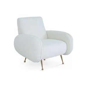 Oviala Business Vintage fauteuil in witte badstof - wit 106993