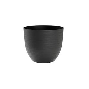 TERA elegante OVER bloempot, polyethyleen bloembak voor binnen/buiten, 5mm dikte, ruw effect, waterreservoir, diameter 48cm, zwart - AMZOVER48BLAC