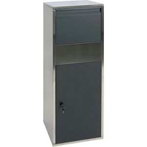 Mendler Pakketdoos HWC-G80, Pakketdoos Staande brievenbus Pakketbrievenbus formaat XL ~ roestvrij staal antraciet - grijs Metaal 78624