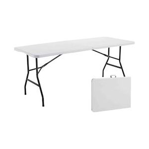 Oviala Business Set van 5 witte 8-persoons klaptafels - 180cm x 74cm x 75cm - Oviala - wit Kunststof 103473