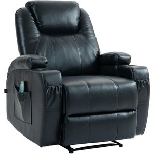 CLP Fauteuil Galena met massagefunctie kunstleer zwart - 318040