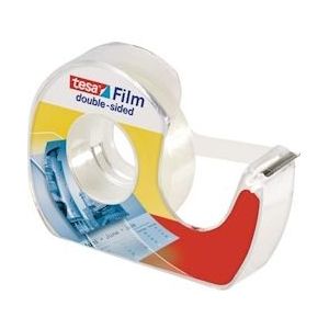 Tesafilm dubbelzijdige plakband, ft 12 mm x 7,5 m, op blister met dispenser - blauw Papier 208772