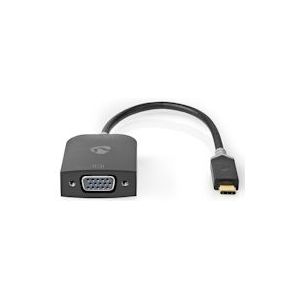 Nedis USB-C Adapter - USB 3.2 Gen 1 - USB-C Male - VGA Female 15p - 1920x1200 - 0.20 m - Rond - Verguld - PVC - Antraciet - Window Box met Euro Lock - 5412810331208