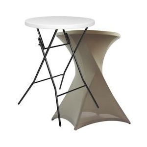 Oviala Business Inklapbare hoge bartafel met zandgrijs tafelkleed - grijs Kunststof 103708