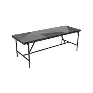 Oviala Business Rechthoekige marmeren salontafel 120 cm zwart - zwart Textiel 107618